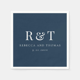 Moderne Monogram Minimalistische Trouwdag Servet
