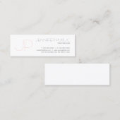 Moderne monogram minimumaantal luxe design mini visitekaartje (Voorkant / Achterkant)