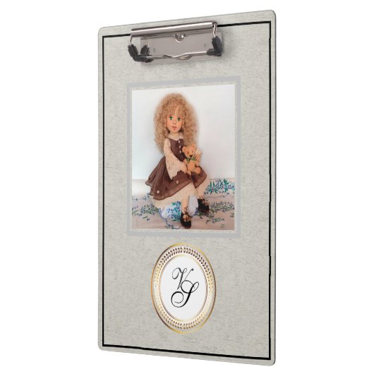 Moderne Monogram Modieuze Doll Klembord (Links)