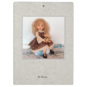 Moderne Monogram Modieuze Doll Klembord (Achterkant)