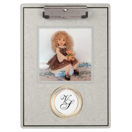 Moderne Monogram Modieuze Doll Klembord