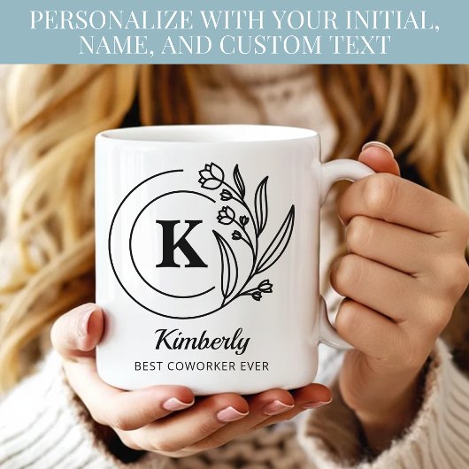 Moderne Monogram Moederdag Collega Baas Op Maat Koffiemok