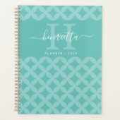 Moderne monogram monogram van Elegant Mint Circle Planner (Voorkant)