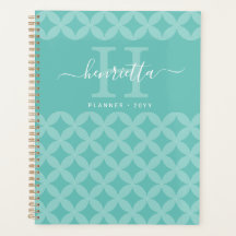 Moderne monogram monogram van Elegant Mint Circle