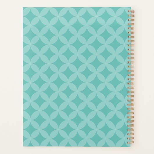 Moderne monogram monogram van Elegant Mint Circle Planner (Achterkant)