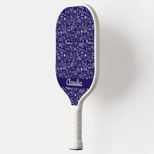 Moderne monogram naadloze vormen pickleball paddle (Links)
