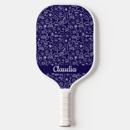 Moderne monogram naadloze vormen pickleball paddle