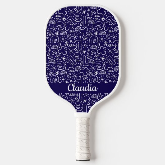 Moderne monogram naadloze vormen pickleball paddle (Voorkant)