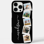 Moderne Monogram Naam 5 Fotocollage Case-Mate iPhone Case (Achterkant)