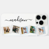 Moderne Monogram Naam 5 Fotocollage Case-Mate iPhone Case (Achterkant (horizontaal))