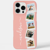 Moderne Monogram Naam 5 Fotocollage Case-Mate iPhone Case (Achterkant)