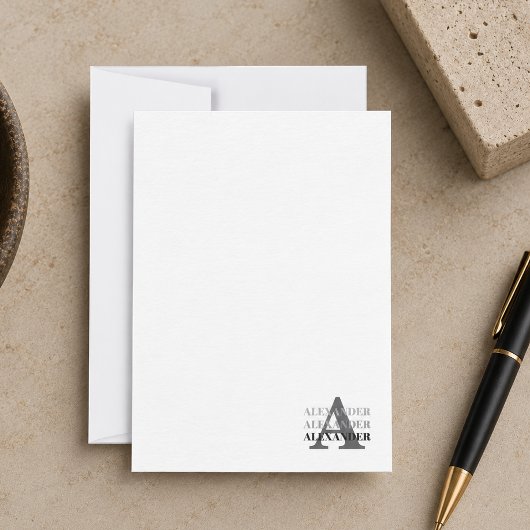 Moderne Monogram Naam Bedankkaart