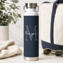 Moderne Monogram Naam Blauw