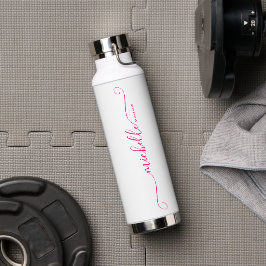 Moderne Monogram Naam Bruidsmeisje Bachelorette Ro Waterfles