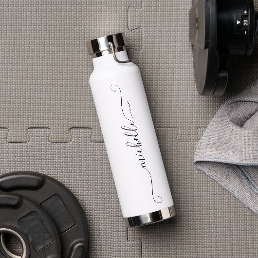 Moderne Monogram Naam Bruidsmeisje Bruiloft Waterfles (Gym)
