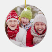 Moderne monogram Naam Foto Aangepaste kleurentoets Keramisch Ornament (Achterkant)