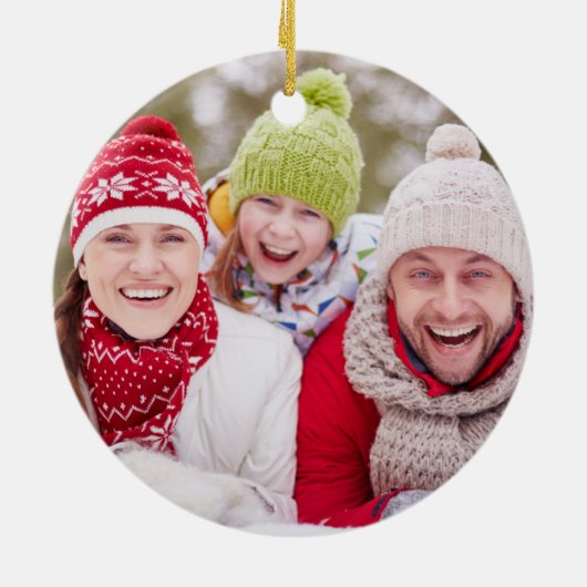 Moderne monogram Naam Foto Aangepaste kleurentoets Keramisch Ornament (Achterkant)