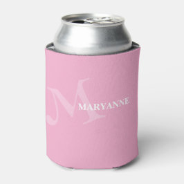Moderne Monogram Naam Fun Roze Blikjeskoeler