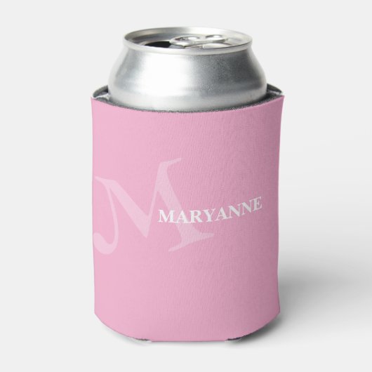 Moderne Monogram Naam Fun Roze Blikjeskoeler (Blikje Voorkant)