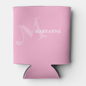 Moderne Monogram Naam Fun Roze Blikjeskoeler (Voorkant)