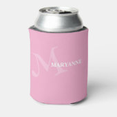 Moderne Monogram Naam Fun Roze Blikjeskoeler (Blikje Achterkant)