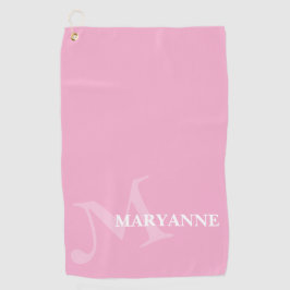 Moderne Monogram Naam Fun Roze Golfhanddoek