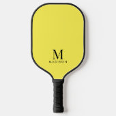 Moderne monogram Naam Geel Pickleball Paddle (Voorkant)