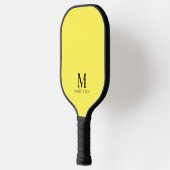 Moderne monogram Naam Geel Pickleball Paddle (Links)