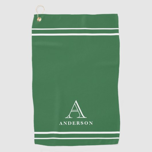 Moderne Monogram Naam, Gepersonaliseerd Golf Cadea Golfhanddoek (Voorkant)
