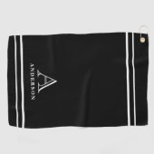Moderne Monogram Naam, Gepersonaliseerde Golf Gesc Golfhanddoek (Horizontaal)