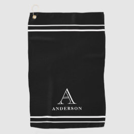 Moderne Monogram Naam, Gepersonaliseerde Golf Gesc Golfhanddoek
