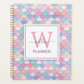 Moderne monogram naam  Glam Mermaid Trendy Planner (Voorkant)