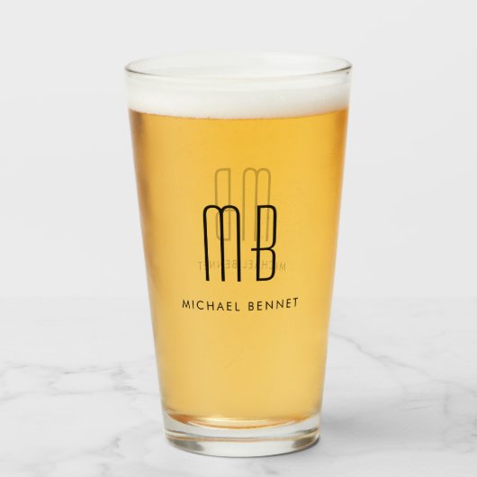 Moderne monogram naam glas (Voorkant gevuld)