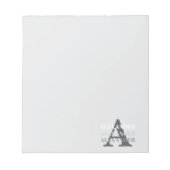 Moderne Monogram Naam Grijs Notitieblok (Voorkant)