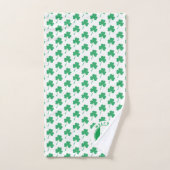 Moderne Monogram Naam Ierse Vlag Shamrock Bad Handdoek (Handdoek)