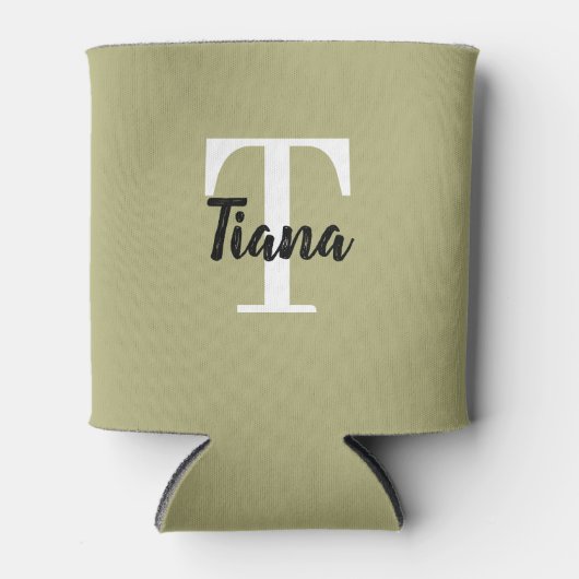 Moderne Monogram Naam + Initiaal Blikjeskoeler (Voorkant)