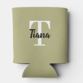 Moderne Monogram Naam + Initiaal Blikjeskoeler (Achterkant)