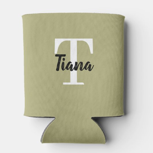 Moderne Monogram Naam + Initiaal Blikjeskoeler (Achterkant)