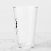 Moderne Monogram Naam Initiaal Krans Grieks Sleute Glas (Links)