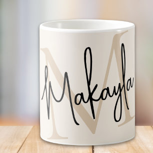 Moderne Monogram Naam Koffiemok