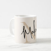 Moderne Monogram Naam Koffiemok (Voorkant links)