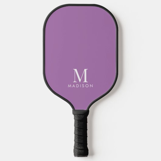 Moderne monogram naam Lavender Pickleball Paddle (Voorkant)