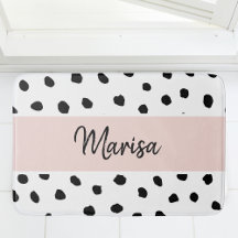 Moderne monogram naam | Pastel Roze en Zwarte Stip