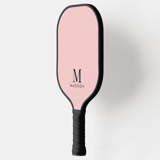 Moderne monogram naam Pastel Roze Pickleball Paddle (Links)