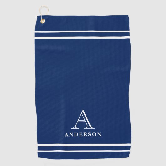 Moderne Monogram Naam, Persoonlijke Golf Geschenk  Golfhanddoek (Voorkant)