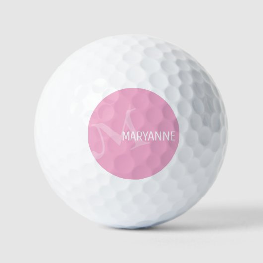 Moderne Monogram Naam Pret Pink Golfballen (Voorkant)