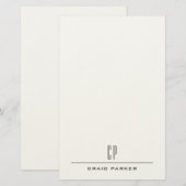 Moderne Monogram Naam Professioneel Eenvoudig Mini Briefpapier (Voorkant / Achterkant)
