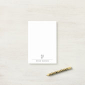 Moderne Monogram Naam Professioneel Eenvoudig Mini Post-it® Notes (Op bureau)