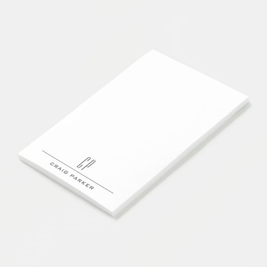 Moderne Monogram Naam Professioneel Eenvoudig Mini Post-it® Notes (Schuin)