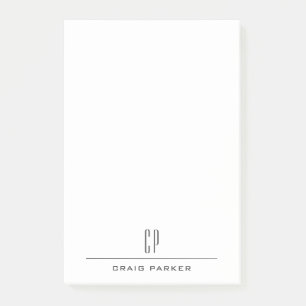 Moderne Monogram Naam Professioneel Eenvoudig Mini Post-it® Notes